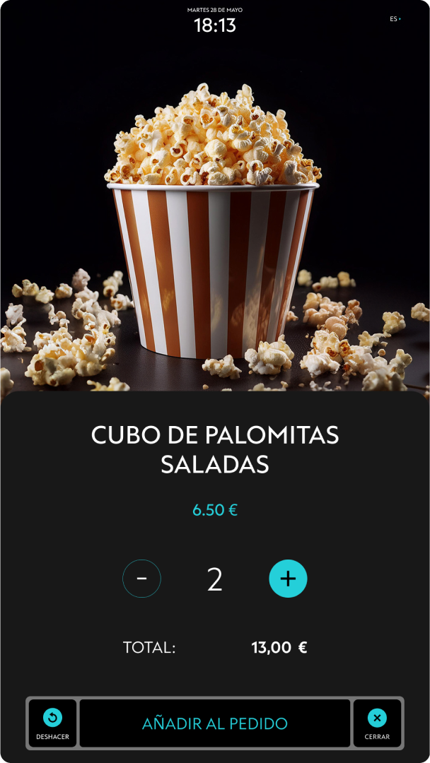 UI design for a cinema digital kiosk